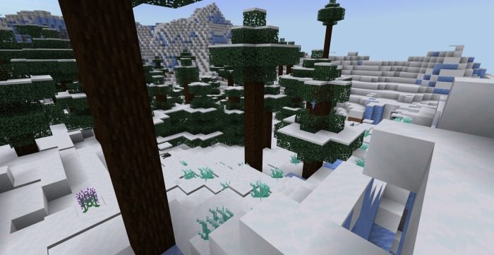 Деревья в снежном биоме