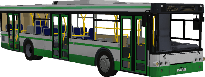 Бело-зеленый автобус