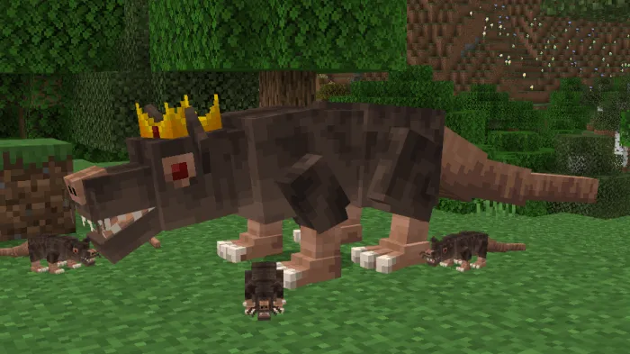 Rat King standing with a golden crown