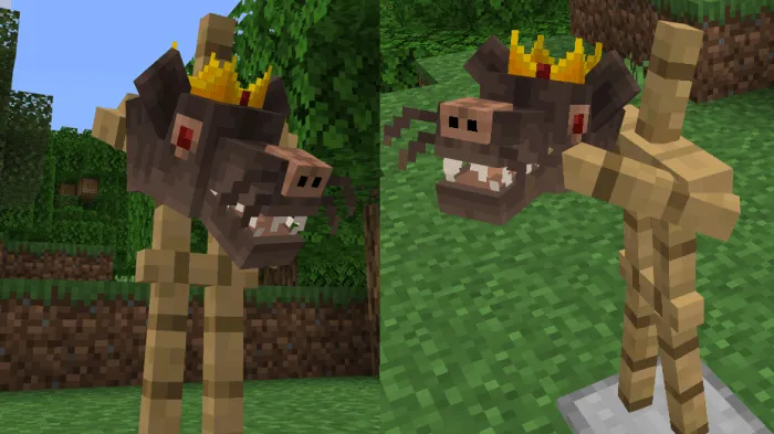 Armor stand holding the Rat King's head