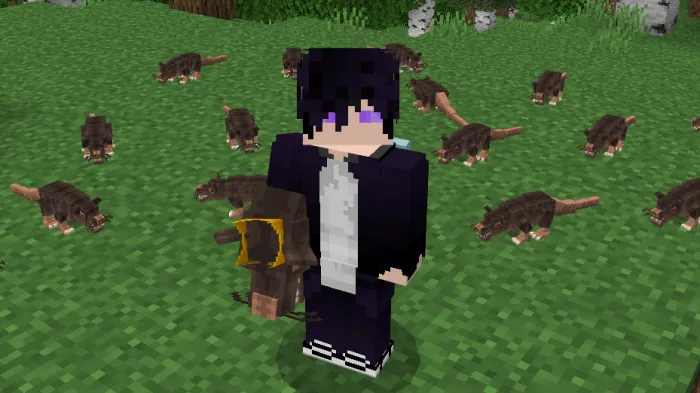 Several rats surrounding and protecting the player