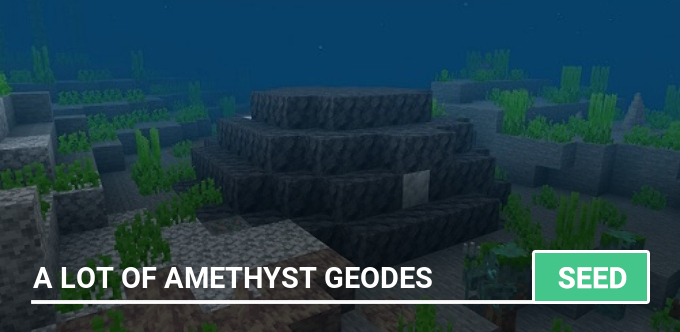 Seed: A lot of amethyst geodes