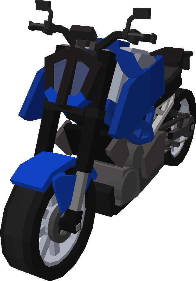 Вид синего мотоцикла