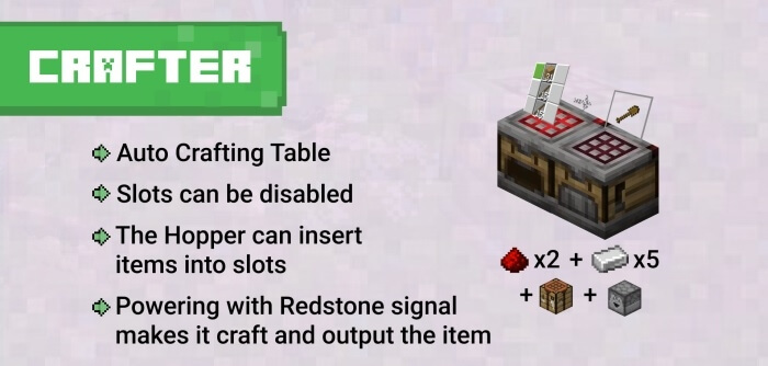 The Crafter block description
