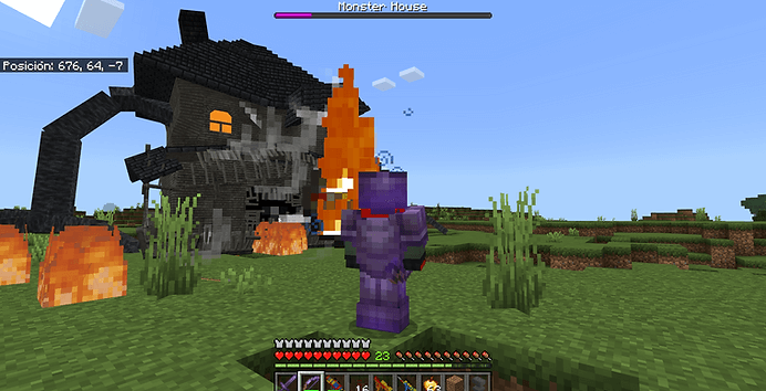 Дом монстр атакует огненными шарами