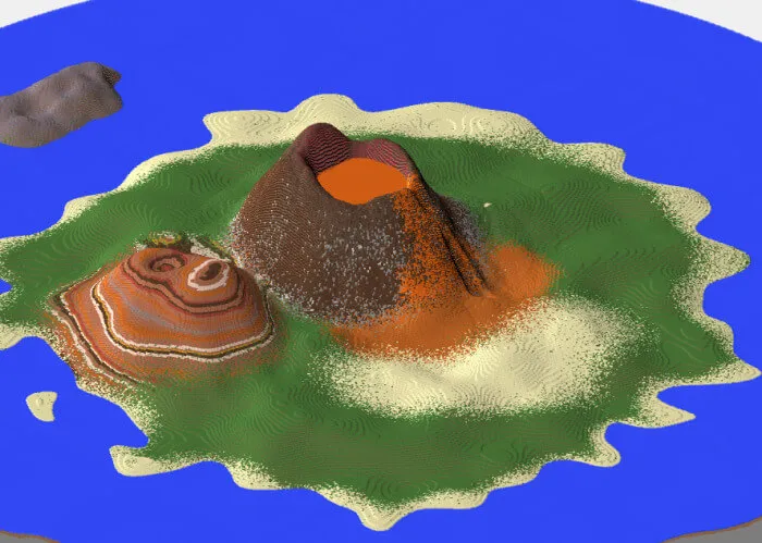 Screenshot of the map with the volcano