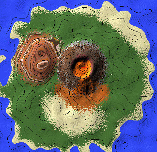 Top view of the volcano
