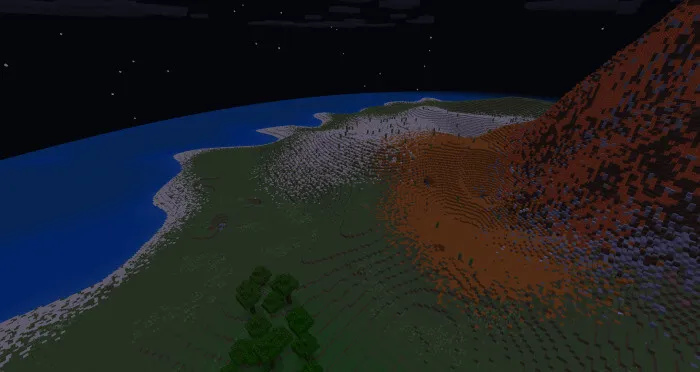 Volcano eruption at night