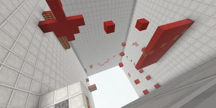 Parkour on red blocks