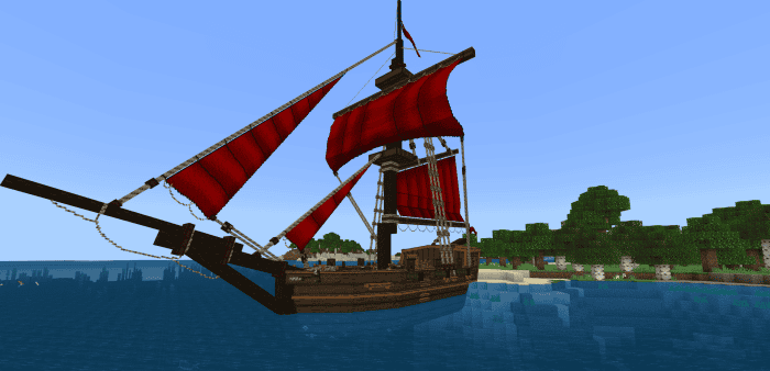 Деревянный корабль на воде
