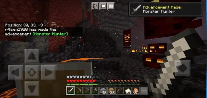 Achievement for fighting monsters