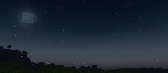 Ночное небо с Луной и звездами
