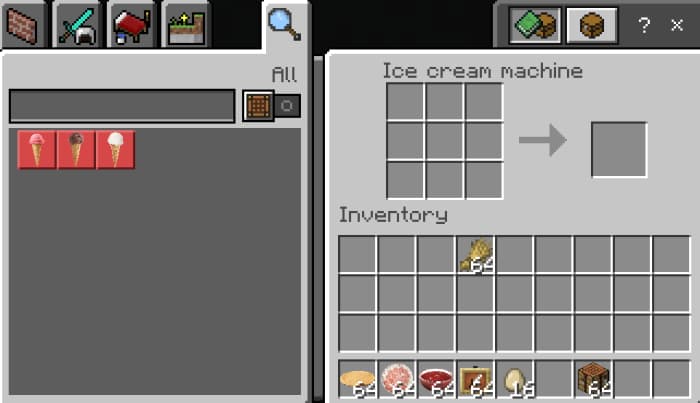 Интерфейс машины мороженого