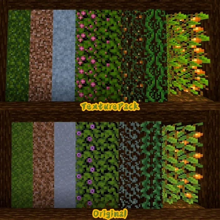 Сравнение текстур растительности