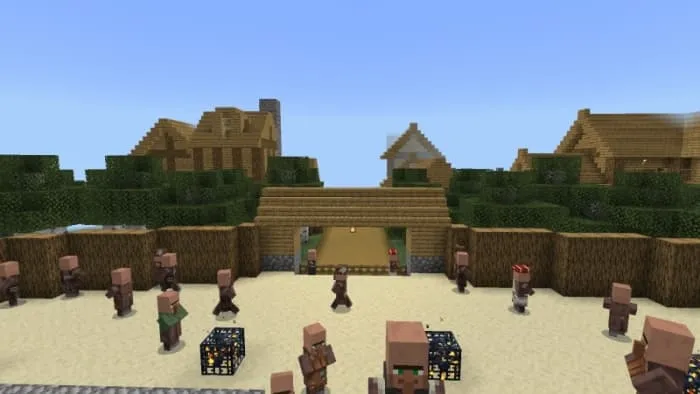 Villagers near the village