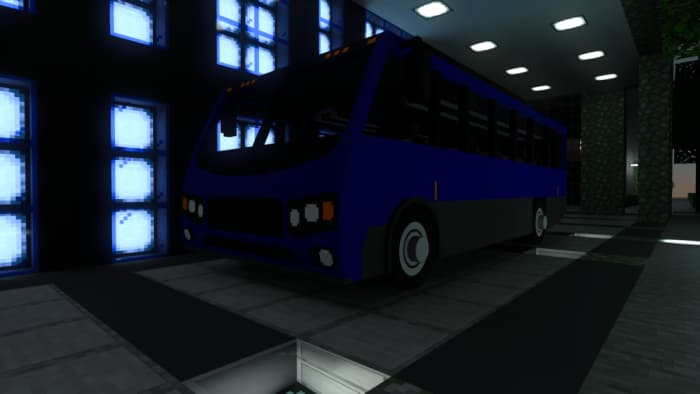 Синий микроавтобус