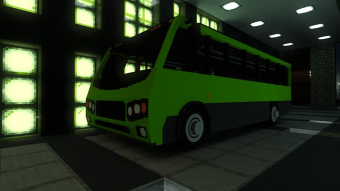 Зеленый микроавтобус