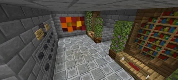 Corridor with bookshelves