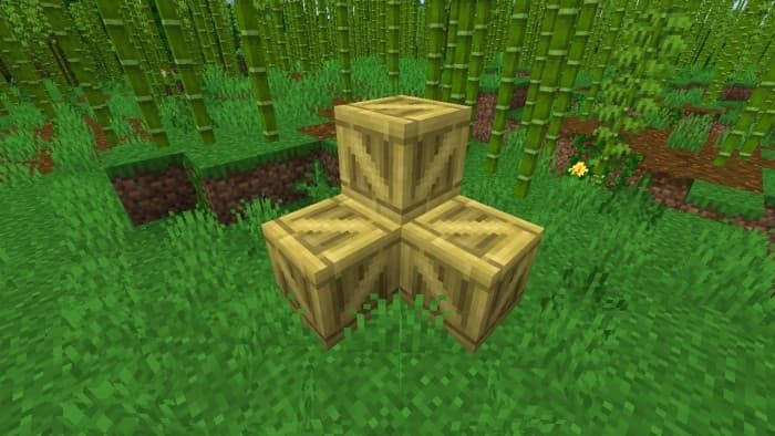 Куча деревянных бамбуковых ящиков
