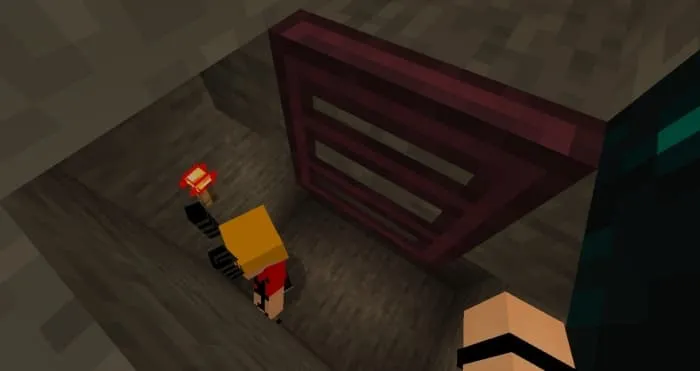 A villager in a cave