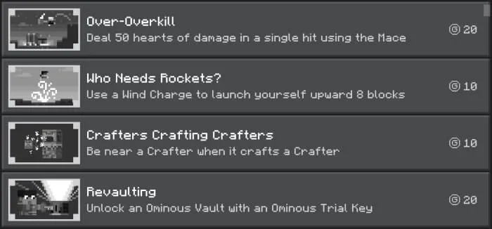 Advancements from Minecraft 1.21.0