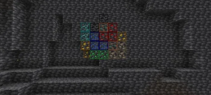 Outlined ores in the cave