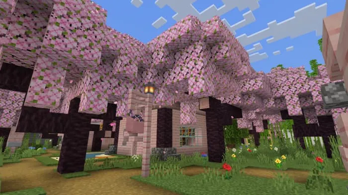 A house among cherry trees