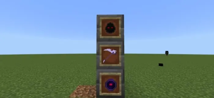 Items: summoning egg, scythe and talisman