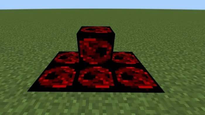 Red blocks from the addon