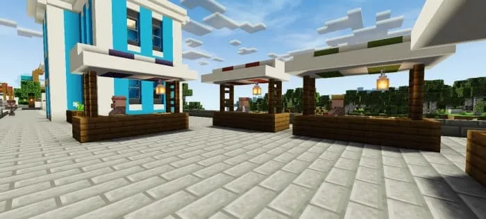 The merchants' tents in the city