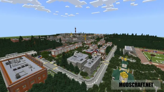 Bird’s-eye view of the city