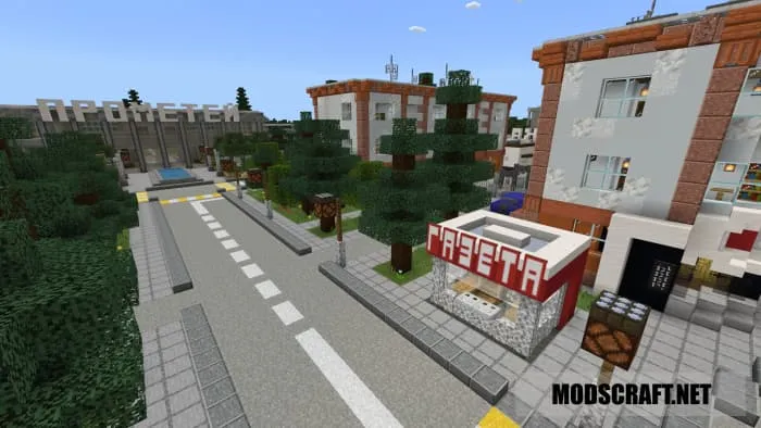 Street kiosk near the road