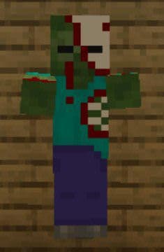 Zombie with a skeleton skull