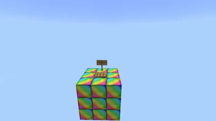 Platform with a plate and a sign