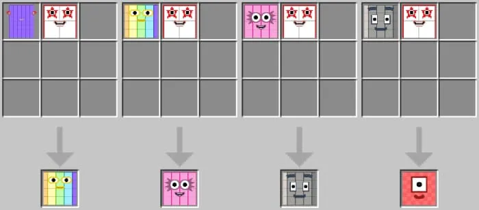 Крафт радужного, розового, серого и красного цифрового блока