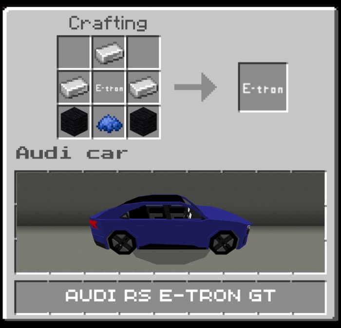 Крафт автомобиля RS E-TRON GT синего цвета