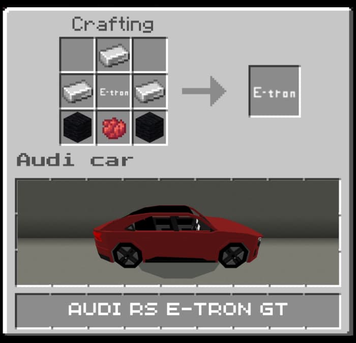 Крафт автомобиля RS E-TRON GT красного цвета