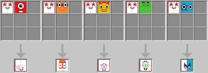 Крафт цифровых блоков с помощью белого цифрового блока