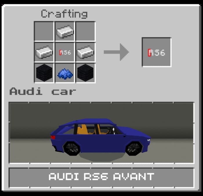 Крафт автомобиля RS6 синего цвета