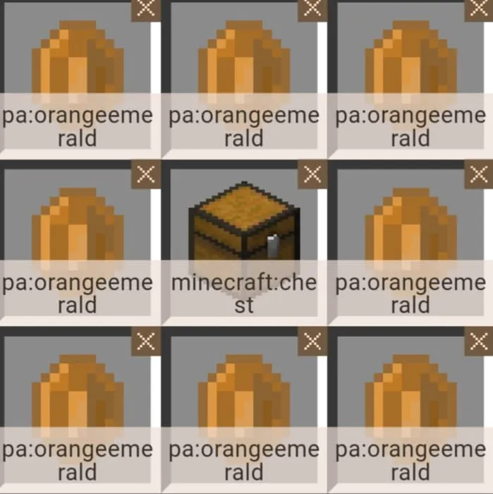 Recipe for creating a chest bearer mob