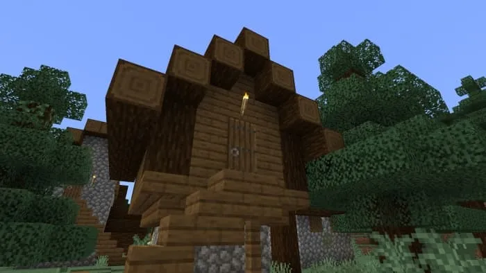 Spruce logs as decoration