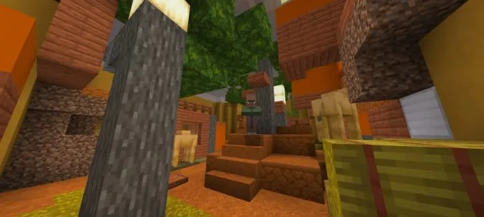 A parkour location with a villager