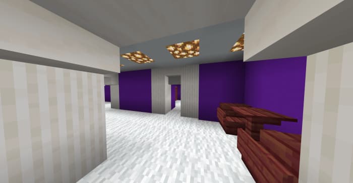 The purple store is inside