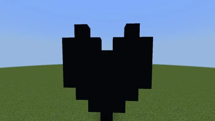 Heart made of black blocks