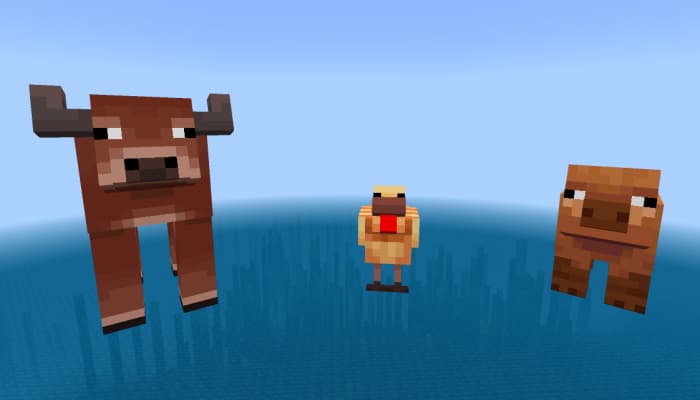 New cow, chicken and pig variants