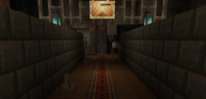 A level with rails in the dungeon