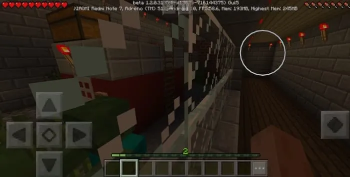 Zombie battle arena in Minecraft