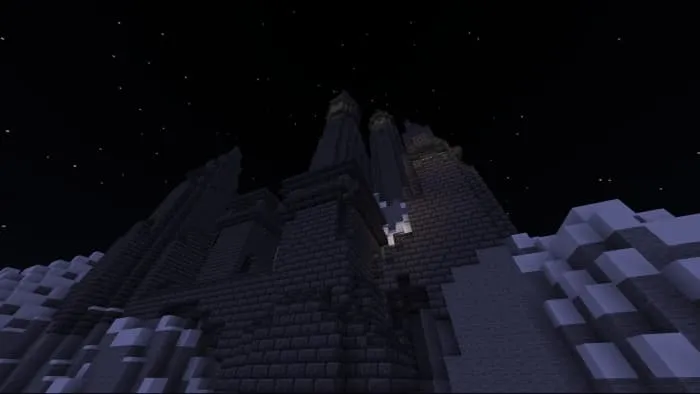 Castle built into the mountain landscape