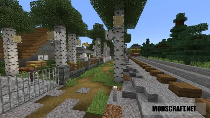 Trees near residential buildings