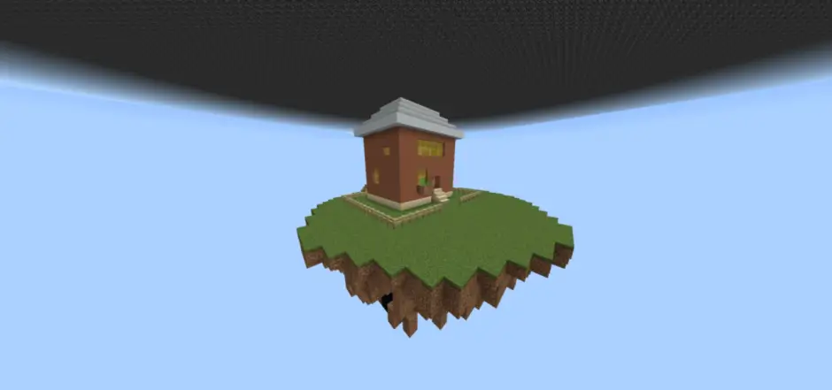 Floating island with house
